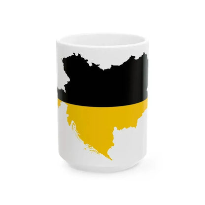 Flag map of the Austro-Hungarian Empire habsburg flag (Hungary) White Coffee Mug 15oz - Go Mug Yourself