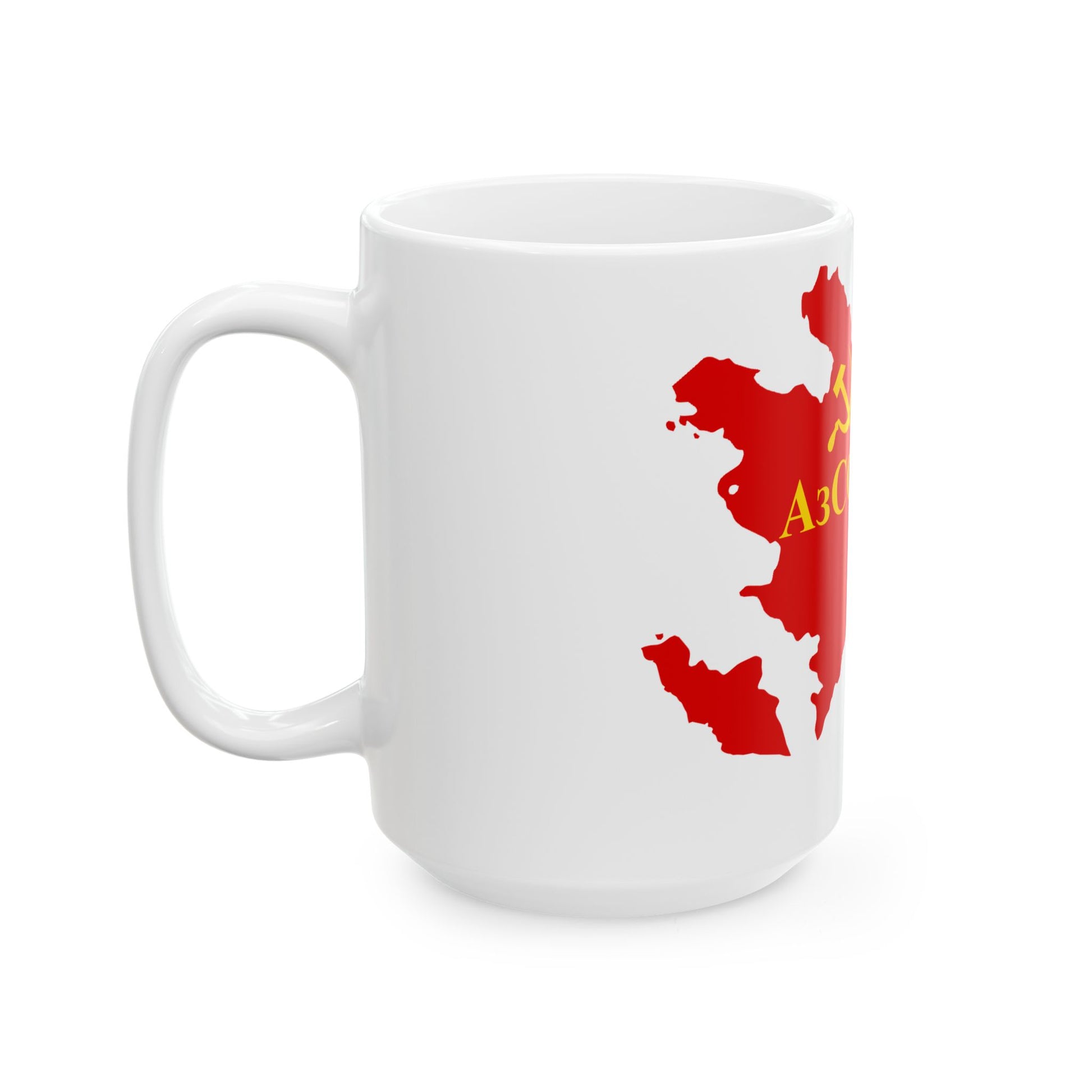Flag map of the Azerbaijan SSR 1939-1952 (Azerbaijan) White Coffee Mug-Go Mug Yourself