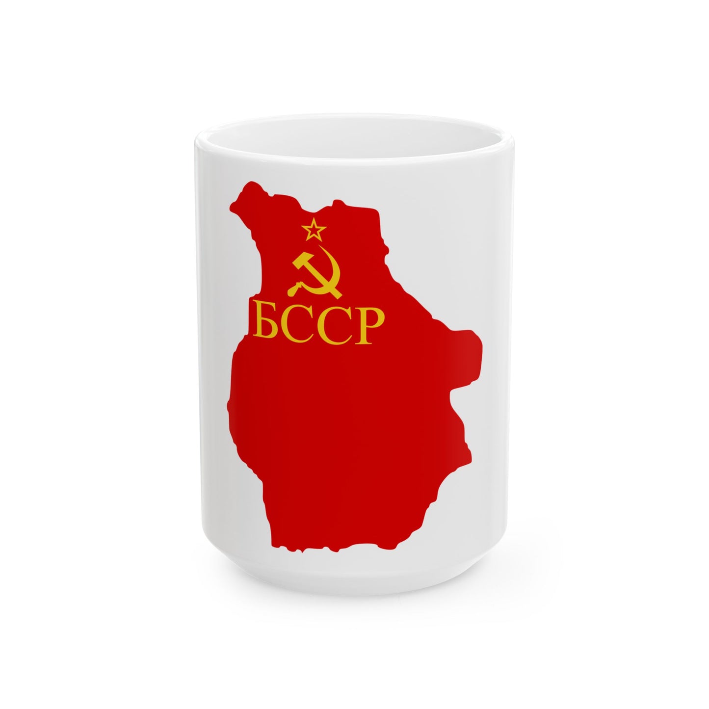 Flag map of the Byelorussian SSR 1937-1939 (Belarus) White Coffee Mug-15oz-Go Mug Yourself