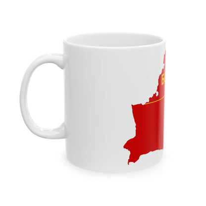 Flag map of the Byelorussian SSR 1945-1951 (Belarus) White Coffee Mug-Go Mug Yourself