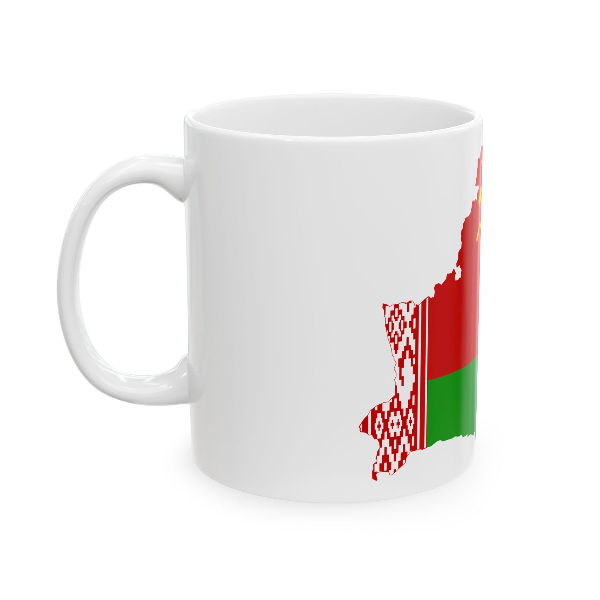 Flag map of the Byelorussian SSR 1951-1991 (Belarus) White Coffee Mug-Go Mug Yourself