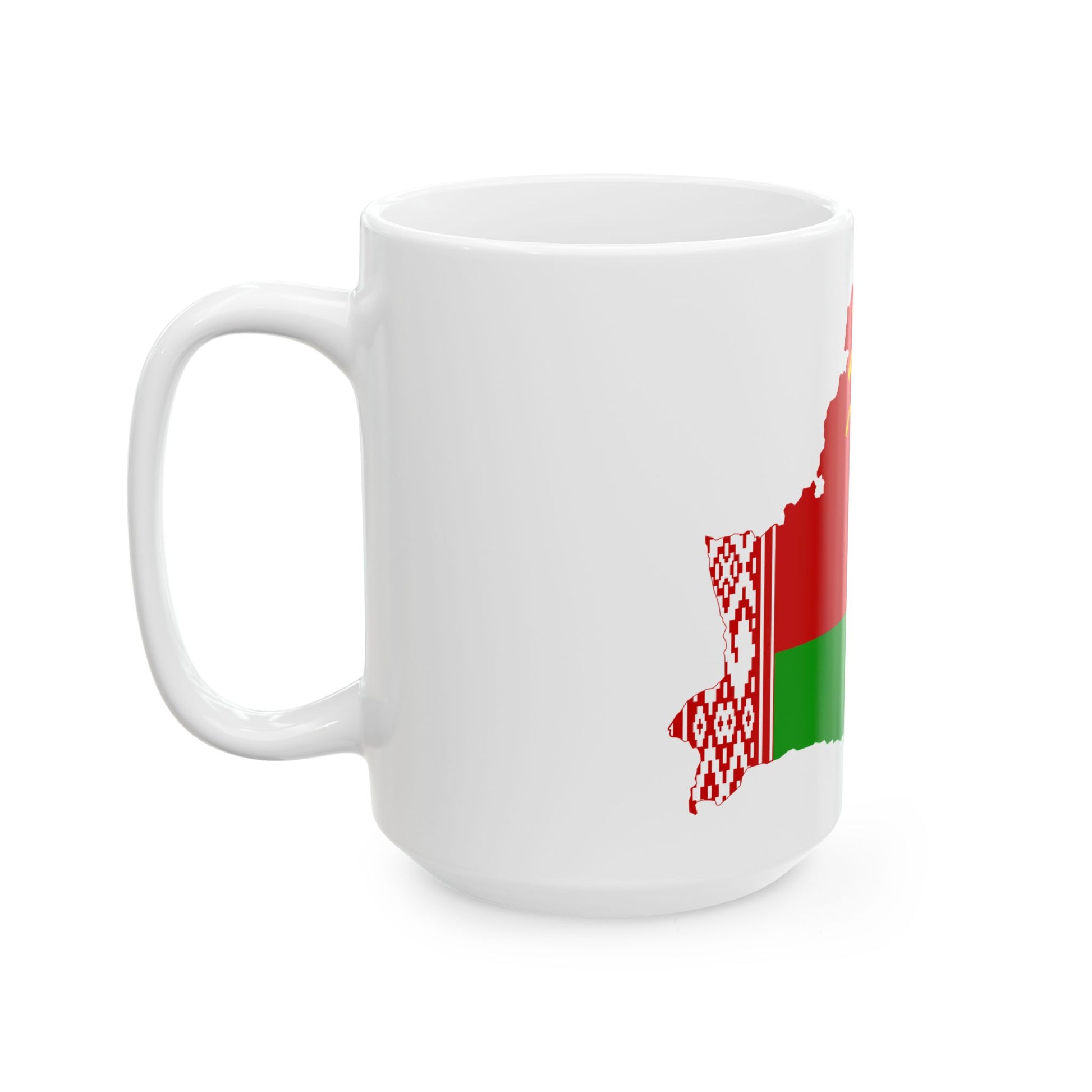 Flag map of the Byelorussian SSR 1951-1991 (Belarus) White Coffee Mug-Go Mug Yourself