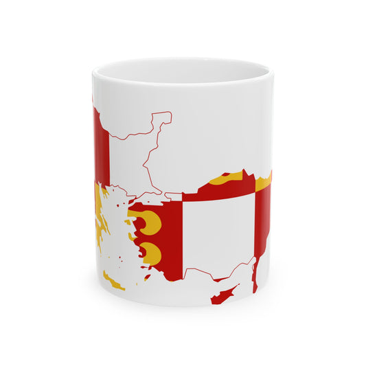 Flag-map of the Byzantine Empire (Greece) White Coffee Mug-11oz-Go Mug Yourself