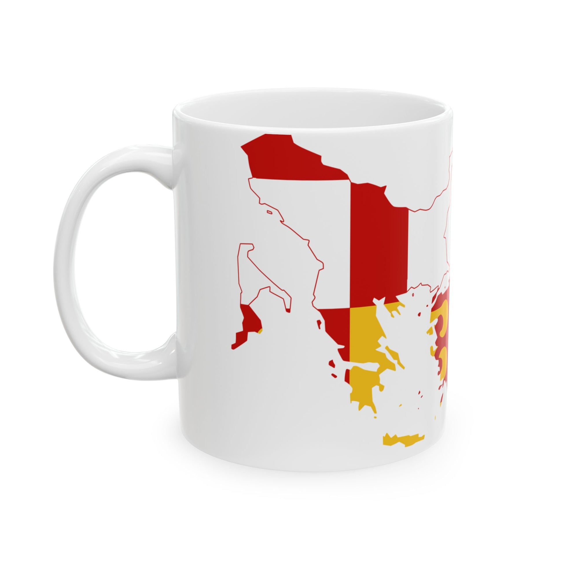 Flag-map of the Byzantine Empire (Greece) White Coffee Mug-Go Mug Yourself