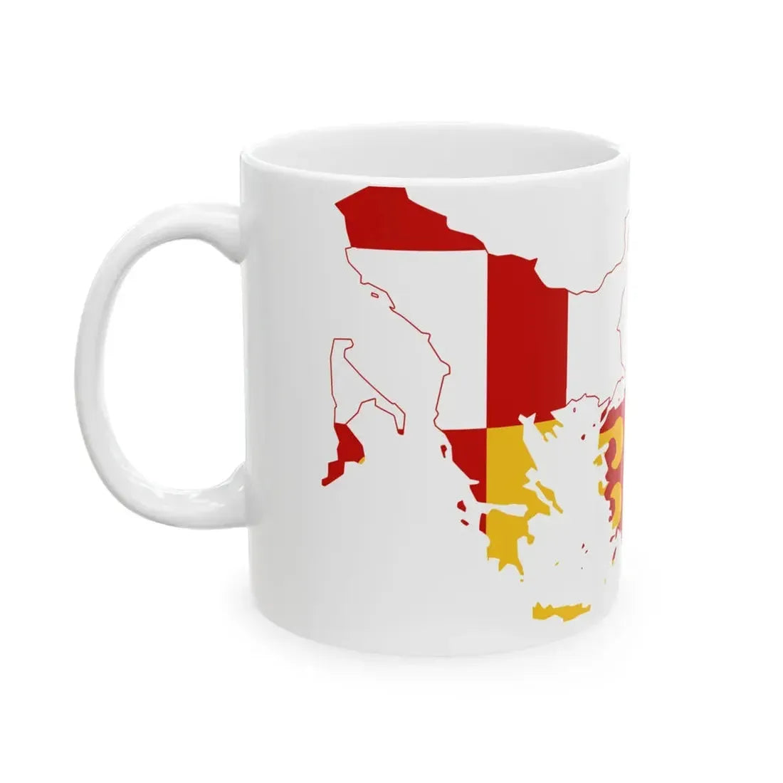 Flag-map of the Byzantine Empire (Greece) White Coffee Mug - Go Mug Yourself