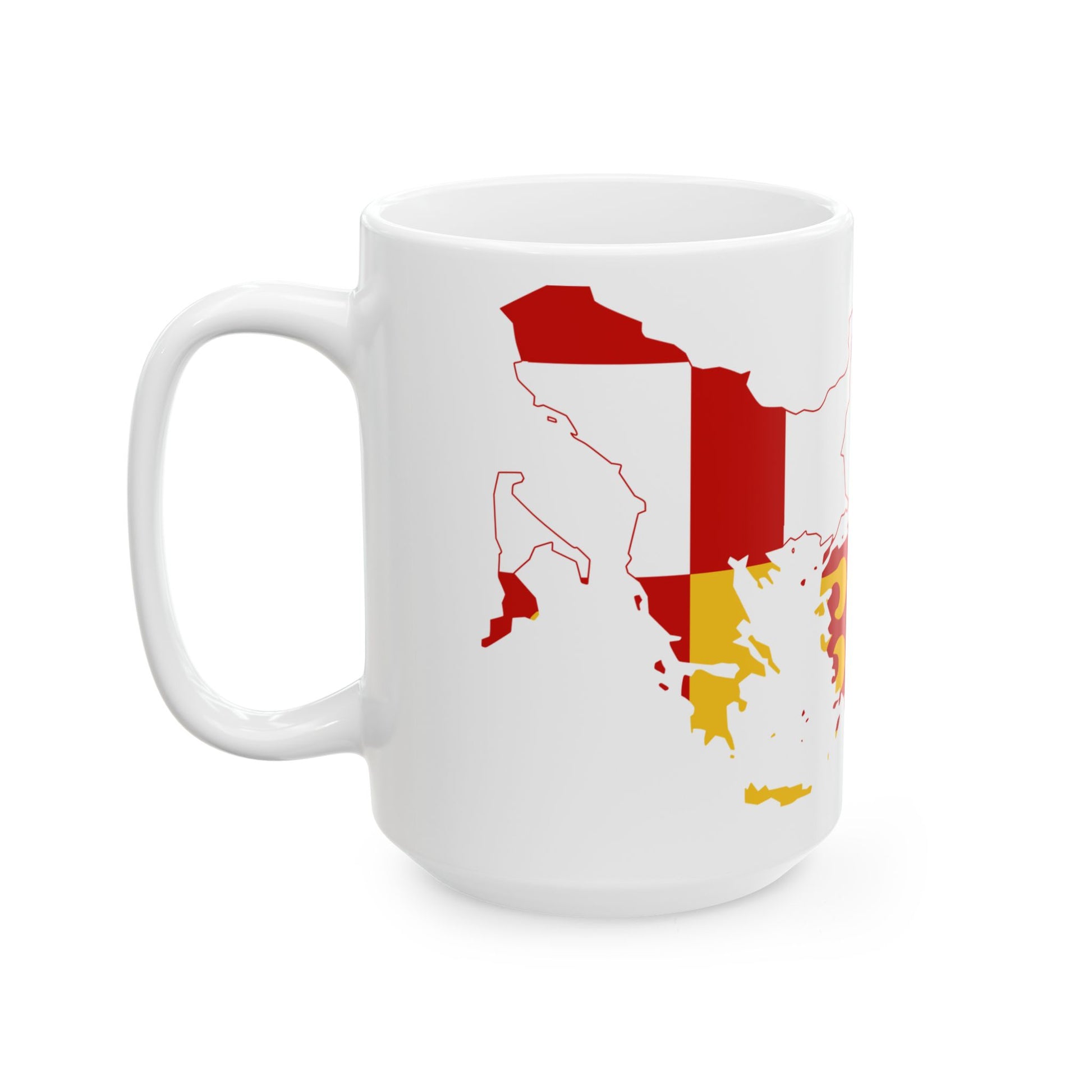 Flag-map of the Byzantine Empire (Greece) White Coffee Mug-Go Mug Yourself