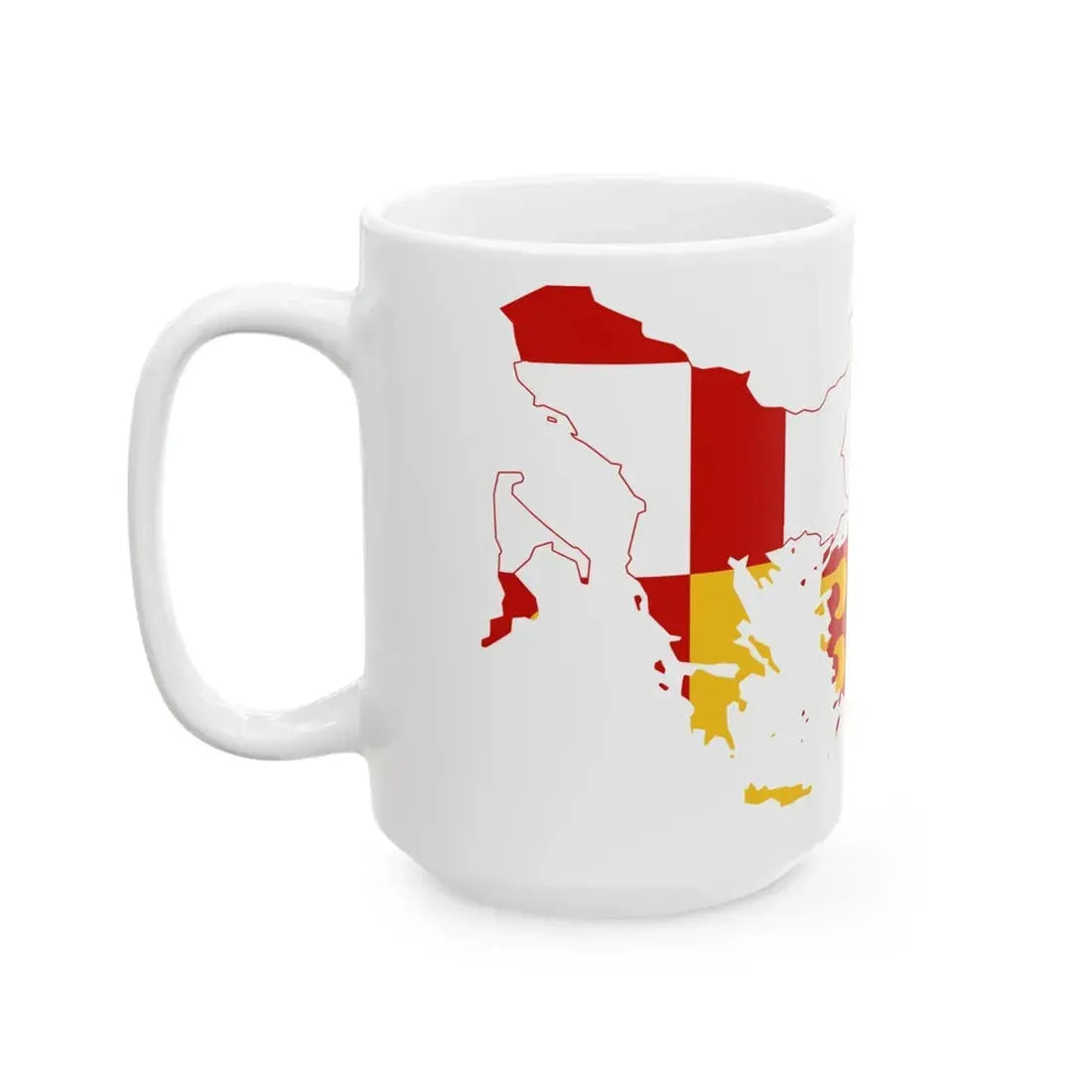 Flag-map of the Byzantine Empire (Greece) White Coffee Mug - Go Mug Yourself