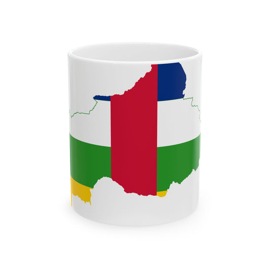 Flag map of the Central African Republic (Central African Republic) White Coffee Mug-11oz-Go Mug Yourself