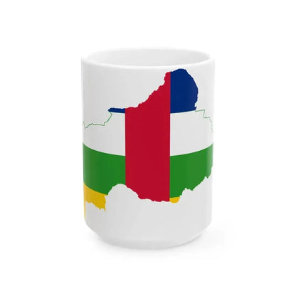 Flag map of the Central African Republic (Central African Republic) White Coffee Mug 15oz - Go Mug Yourself
