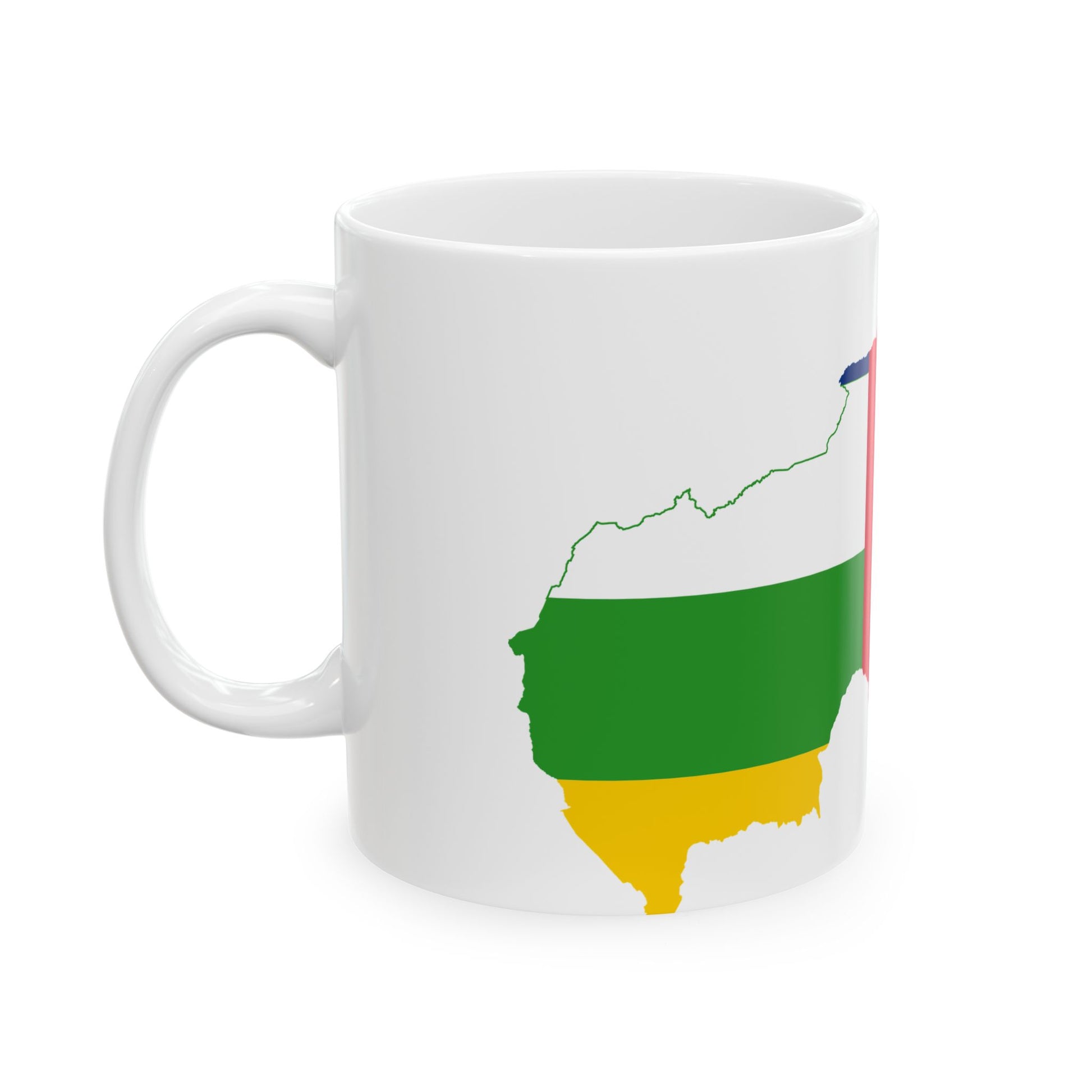 Flag map of the Central African Republic (Central African Republic) White Coffee Mug-Go Mug Yourself