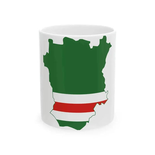 Flag map of the Chechen Republic of Ichkeria (Russia) White Coffee Mug 11oz - Go Mug Yourself