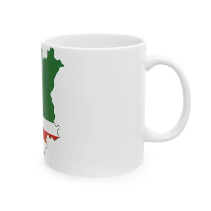 Flag map of the Chechen Republic of Ichkeria (Russia) White Coffee Mug - Go Mug Yourself