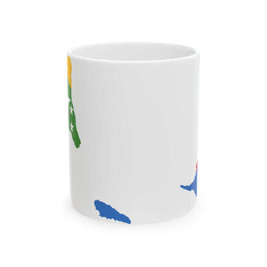 Flag map of the Comoros (Comoros) White Coffee Mug-11oz-Go Mug Yourself
