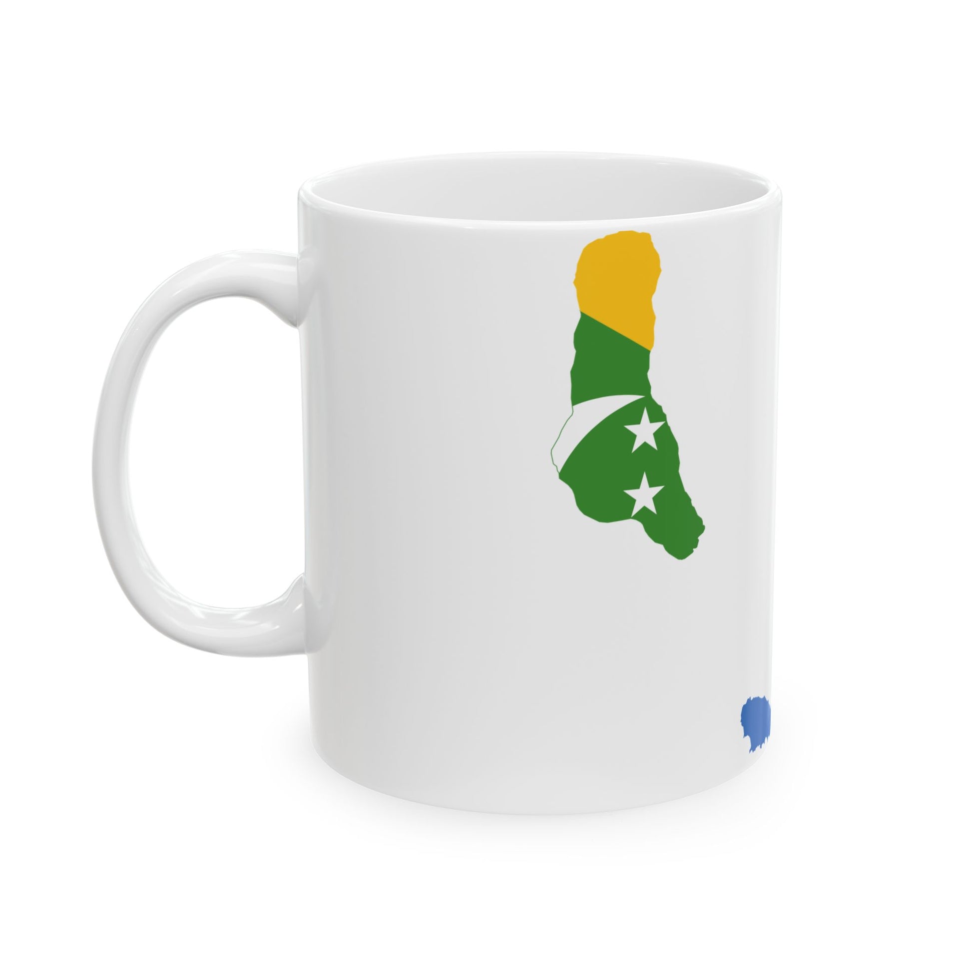 Flag map of the Comoros (Comoros) White Coffee Mug-Go Mug Yourself