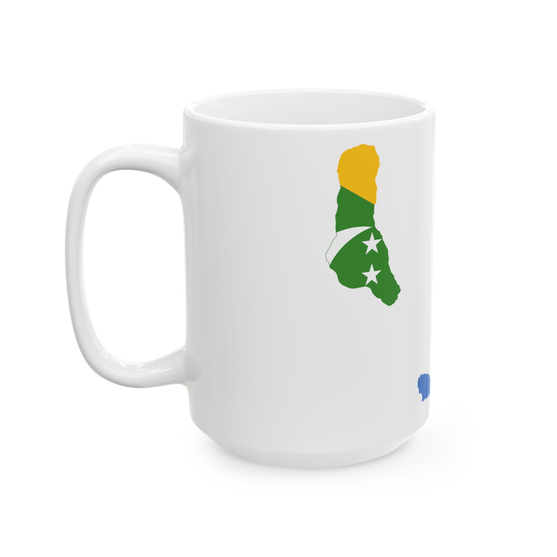 Flag map of the Comoros (Comoros) White Coffee Mug-Go Mug Yourself