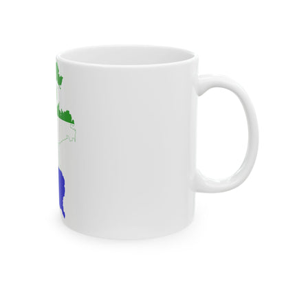Flag-map of the Confederation of the Rhine 1812 (Germany) White Coffee Mug-Go Mug Yourself