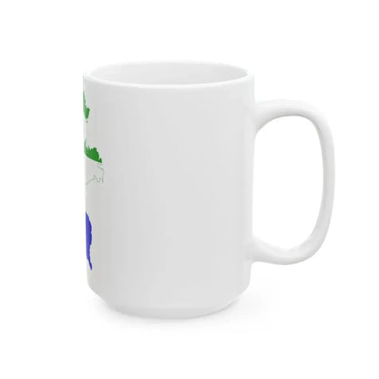 Flag-map of the Confederation of the Rhine 1812 (Germany) White Coffee Mug - Go Mug Yourself