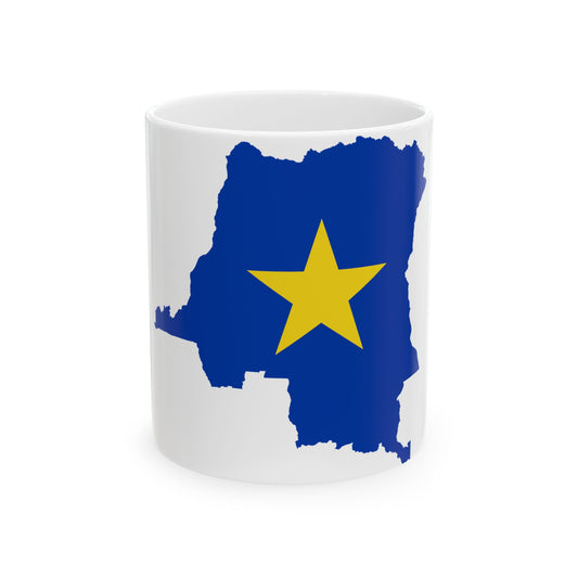 Flag map of the Congo Free State (Congo) White Coffee Mug-11oz-Go Mug Yourself