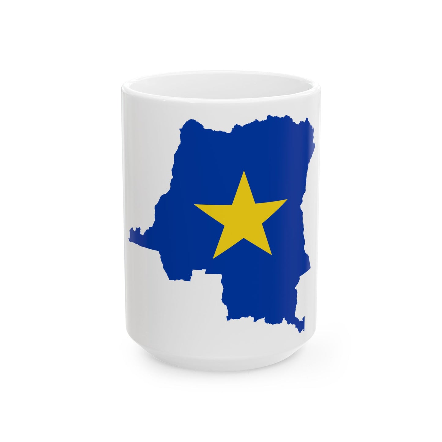 Flag map of the Congo Free State (Congo) White Coffee Mug-15oz-Go Mug Yourself