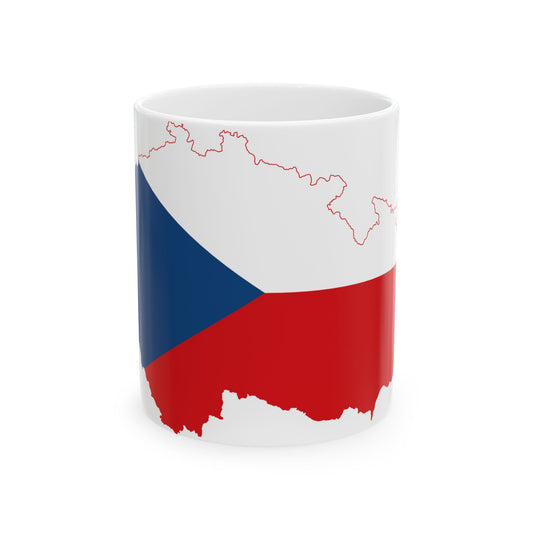 Flag-map of the Czech Republic (Czech Republic) White Coffee Mug-11oz-Go Mug Yourself