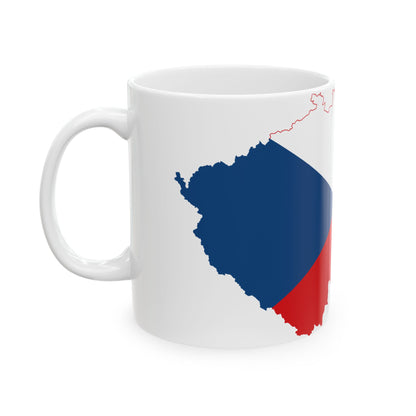 Flag-map of the Czech Republic (Czech Republic) White Coffee Mug-Go Mug Yourself