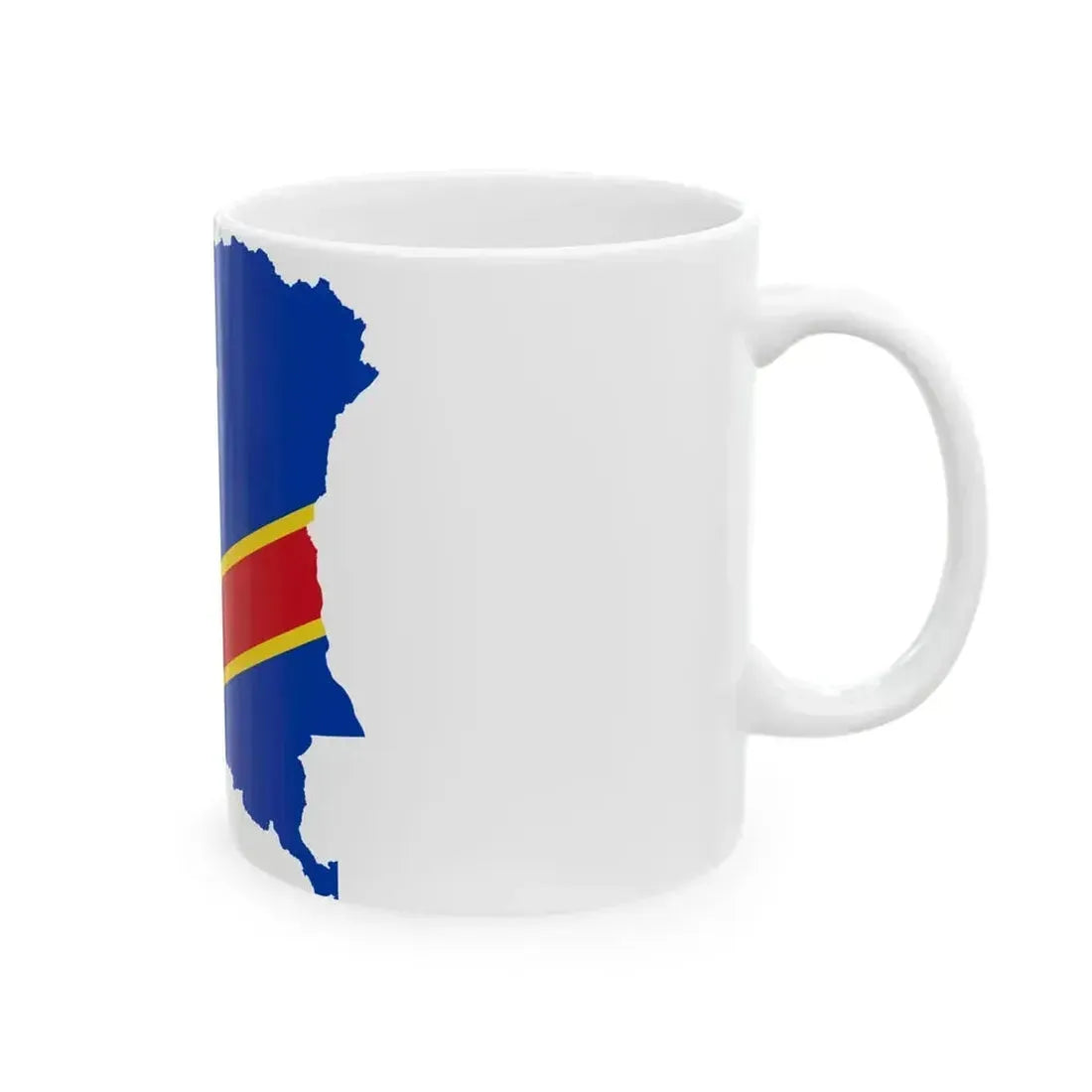 Flag map of the Democratic Republic of the Congo 1966-1971 (Congo) White Coffee Mug - Go Mug Yourself