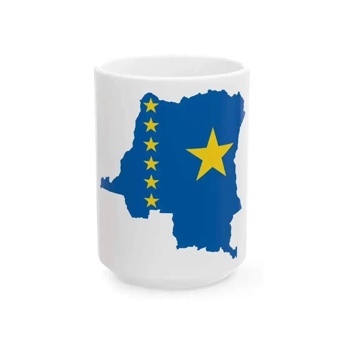Flag map of the Democratic Republic of the Congo 1997-2003 (Congo) White Coffee Mug 15oz - Go Mug Yourself