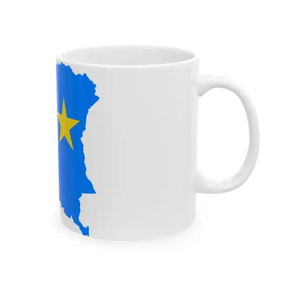 Flag map of the Democratic Republic of the Congo 2003-2006 (Congo) White Coffee Mug - Go Mug Yourself