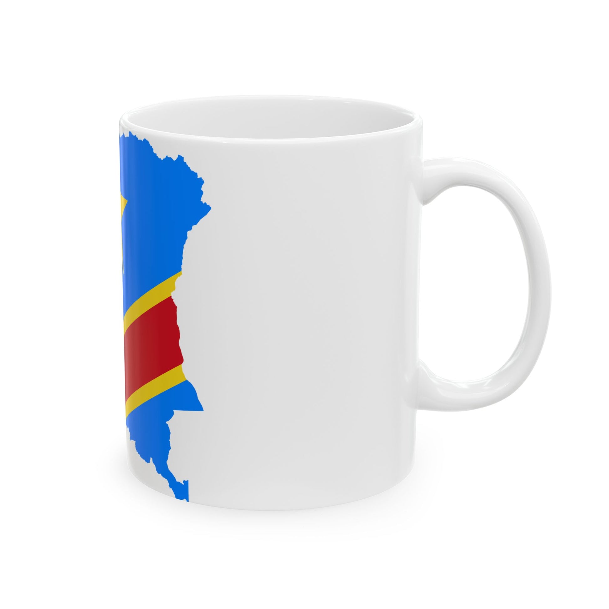 Flag map of the Democratic Republic of the Congo (Congo) White Coffee Mug-Go Mug Yourself