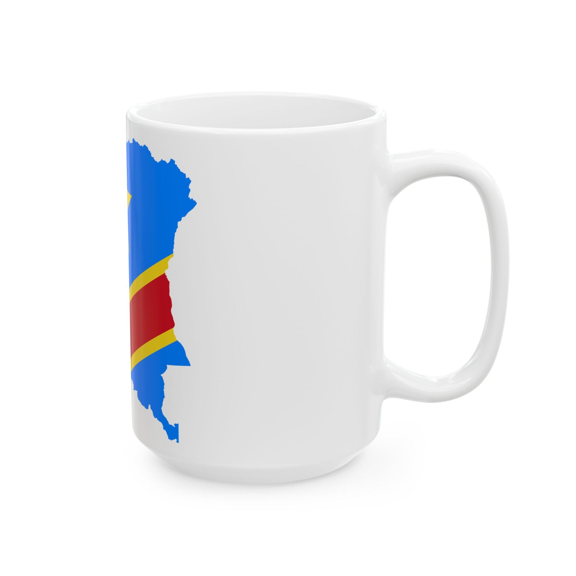 Flag map of the Democratic Republic of the Congo (Congo) White Coffee Mug-Go Mug Yourself