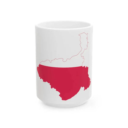 Flag-map of the Duchy of Warsaw (Poland) White Coffee Mug 15oz - Go Mug Yourself