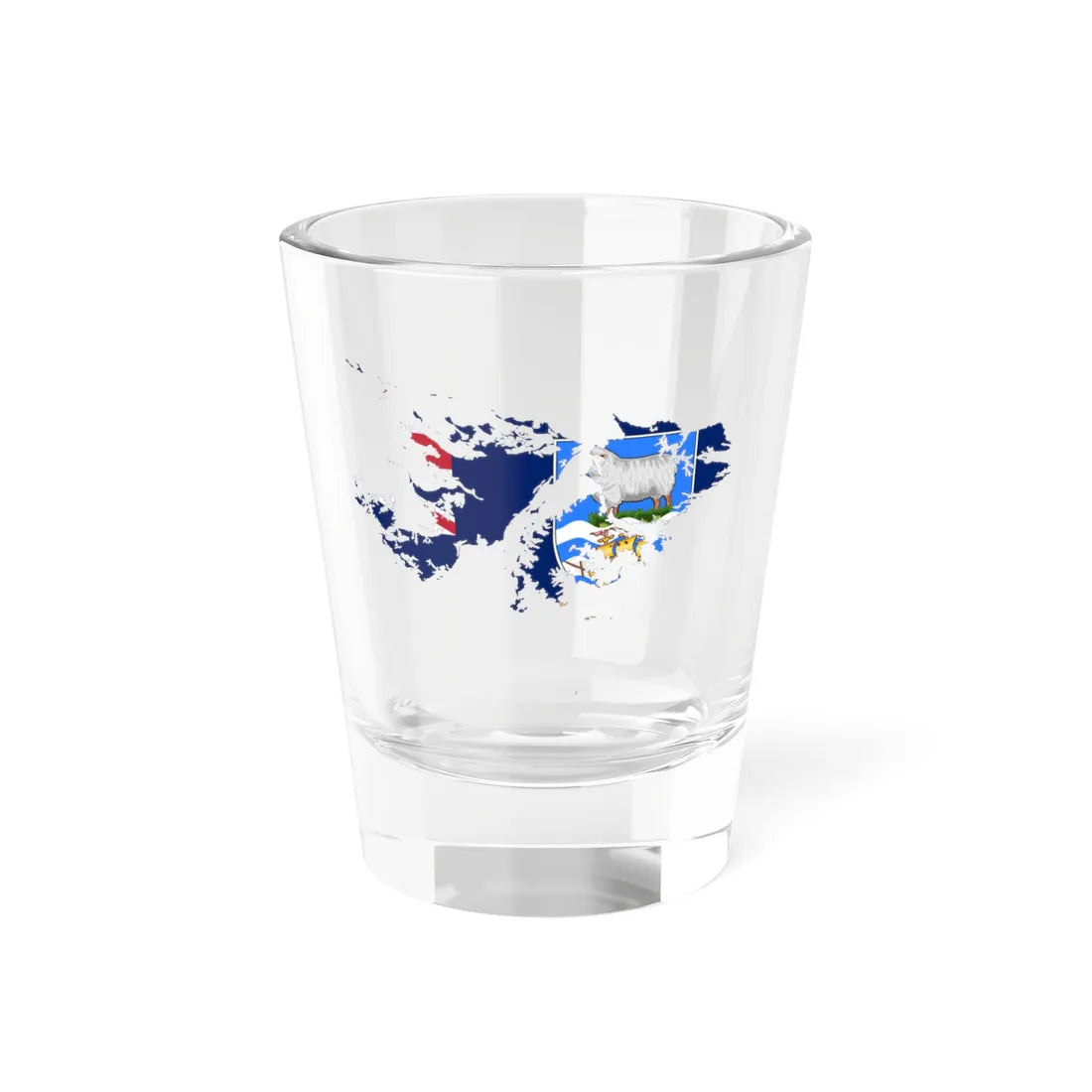 Flag-map of the Falkland Islands (United Kingdom) Shot Glass 1.5oz 1.5oz - Go Mug Yourself