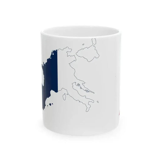 Flag Map of the First French Empire areas of influence (France) White Coffee Mug 11oz - Go Mug Yourself