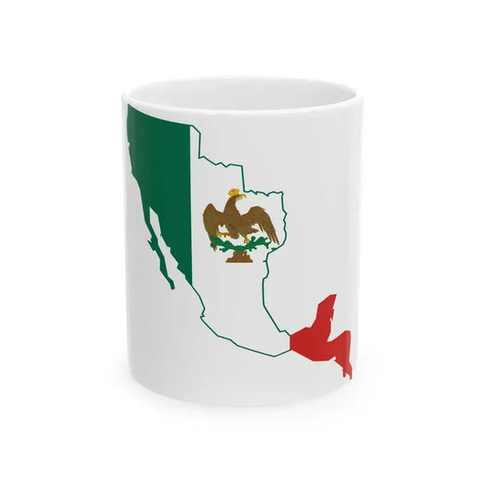 Flag map of the First Mexican Empire 1821-1823 (Mexico) White Coffee Mug 11oz - Go Mug Yourself