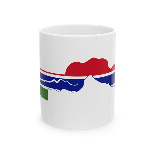 Flag map of The Gambia (Gambia) White Coffee Mug-11oz-Go Mug Yourself