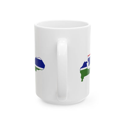 Flag map of The Gambia (Gambia) White Coffee Mug-Go Mug Yourself