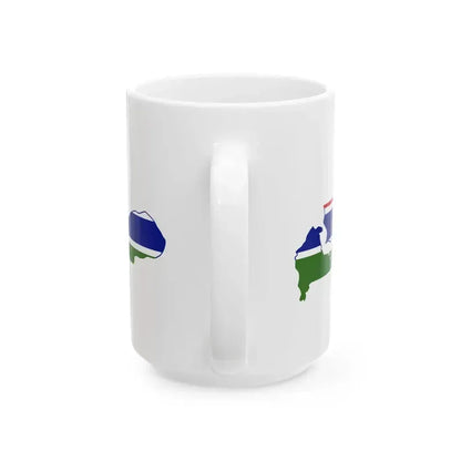 Flag map of The Gambia (Gambia) White Coffee Mug - Go Mug Yourself