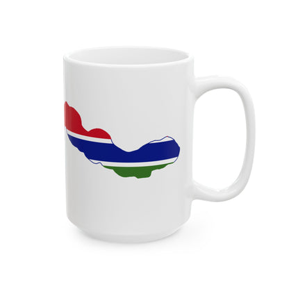 Flag map of The Gambia (Gambia) White Coffee Mug-Go Mug Yourself