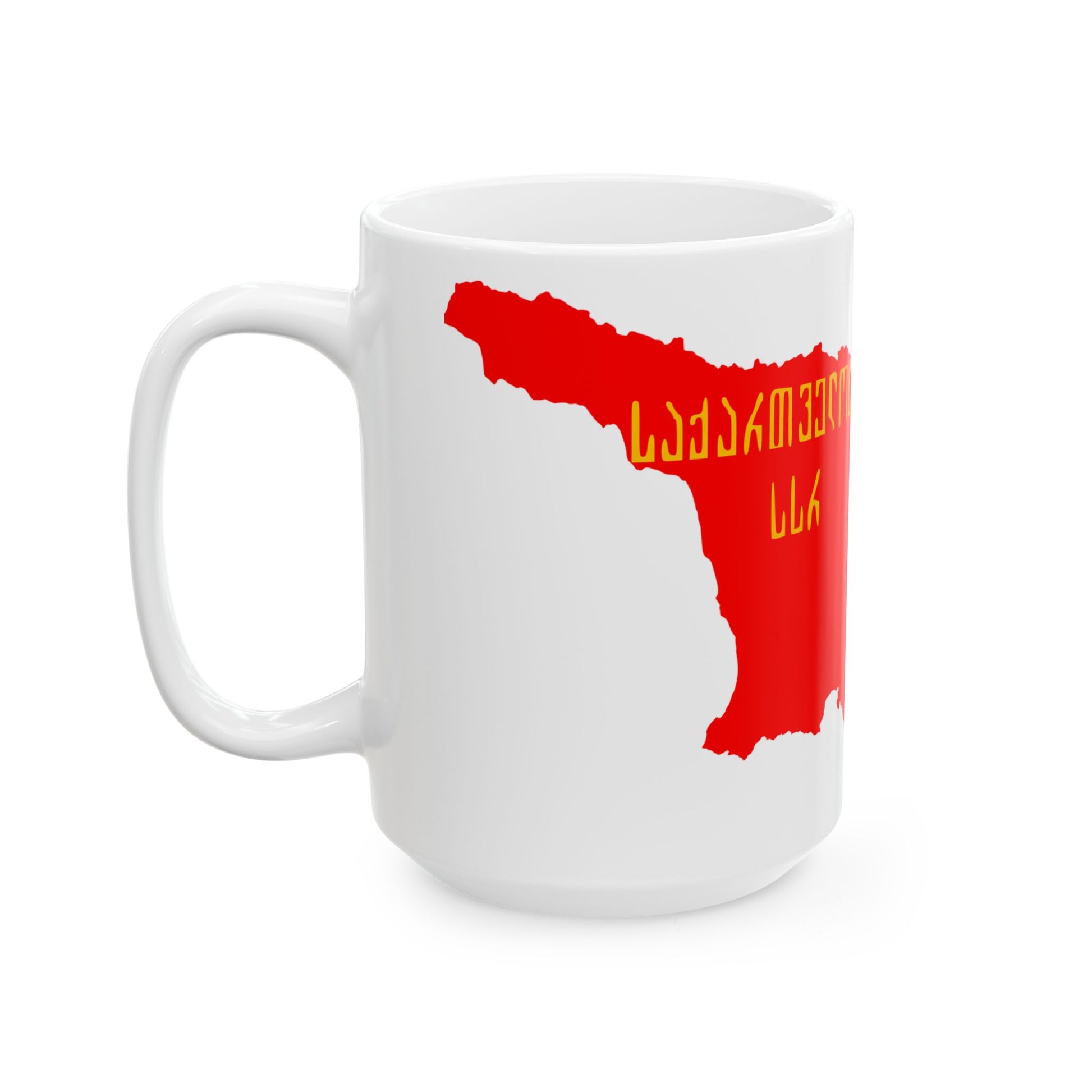 Flag map of the Georgian SSR 1937-1951 (Georgia) White Coffee Mug-Go Mug Yourself