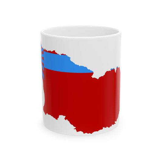 Flag map of the Georgian SSR 1951-1990 (Georgia) White Coffee Mug-11oz-Go Mug Yourself