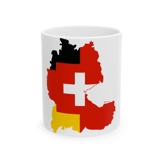 Flag-map of the German language Deutsch (Germany) White Coffee Mug-11oz-Go Mug Yourself