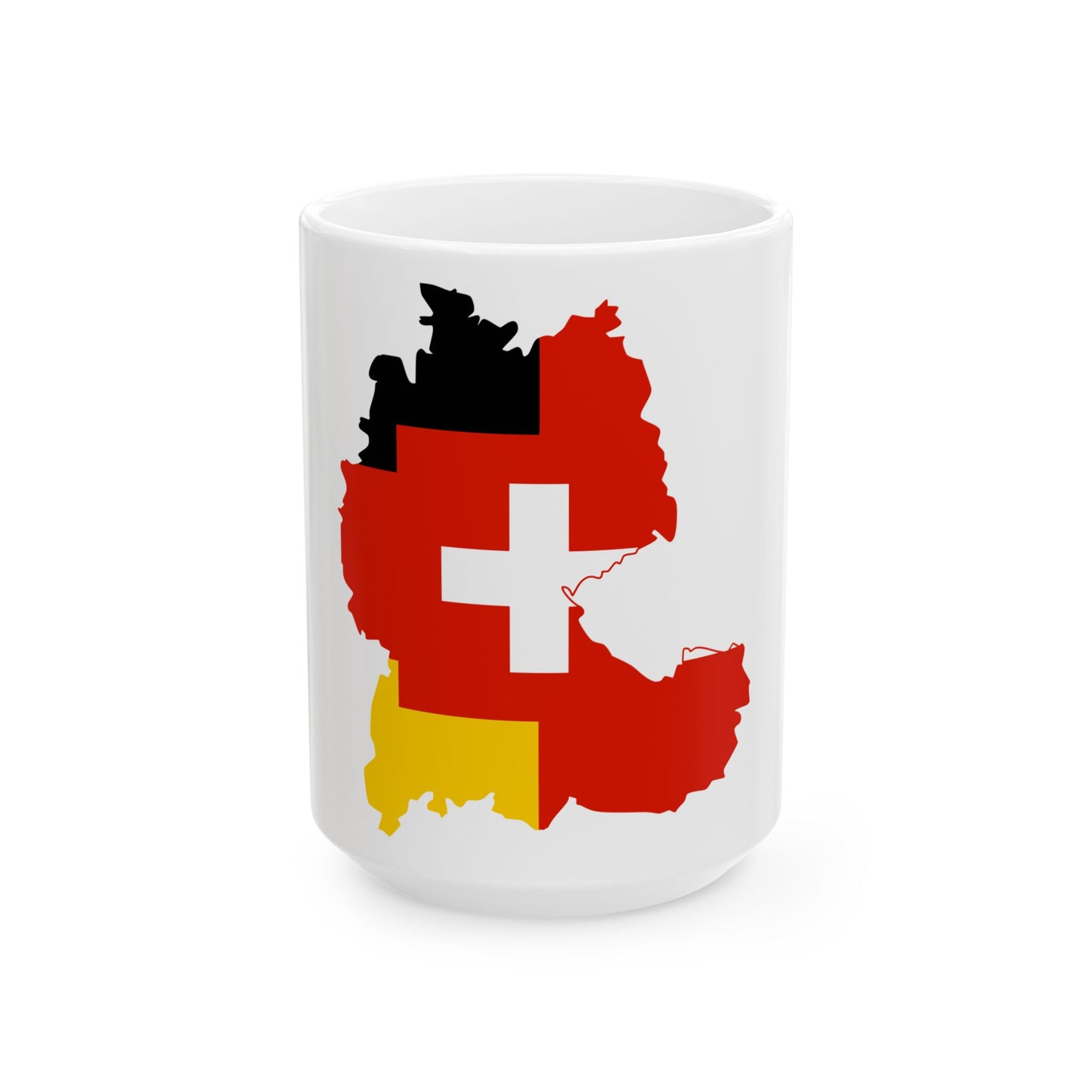 Flag-map of the German language Deutsch (Germany) White Coffee Mug-15oz-Go Mug Yourself