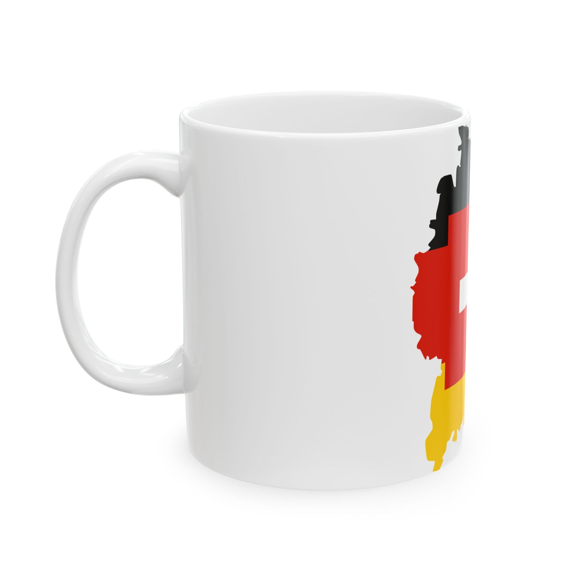 Flag-map of the German language Deutsch (Germany) White Coffee Mug-Go Mug Yourself
