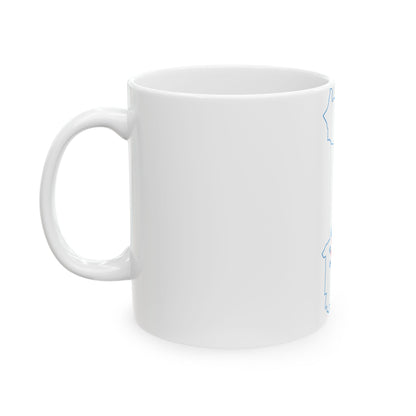 Flag-map of the German-speaking Community of Belgium (Belgium) White Coffee Mug-Go Mug Yourself