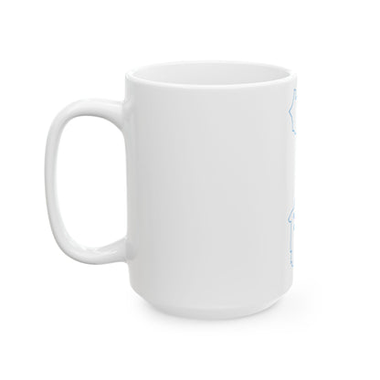 Flag-map of the German-speaking Community of Belgium (Belgium) White Coffee Mug-Go Mug Yourself