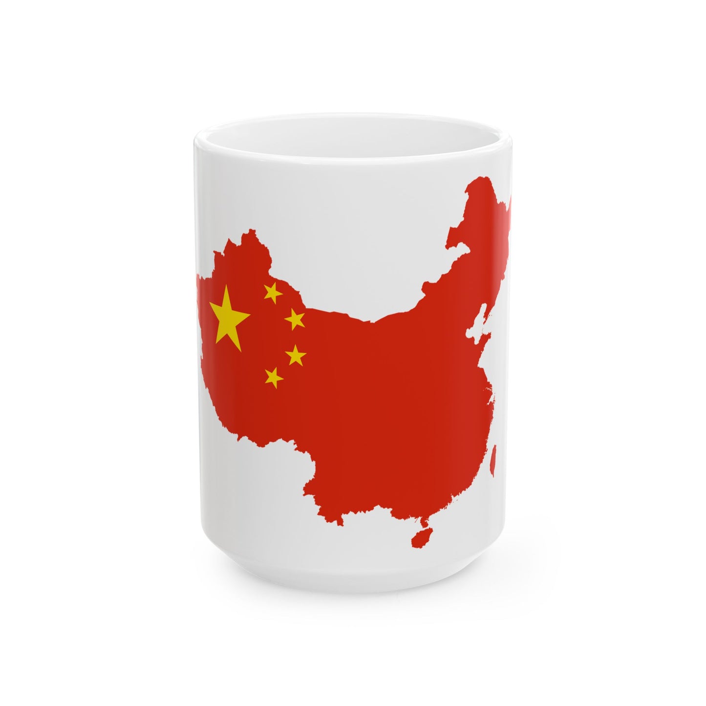 Flag-map of the Greater Peoples Republic of China (China) White Coffee Mug-15oz-Go Mug Yourself