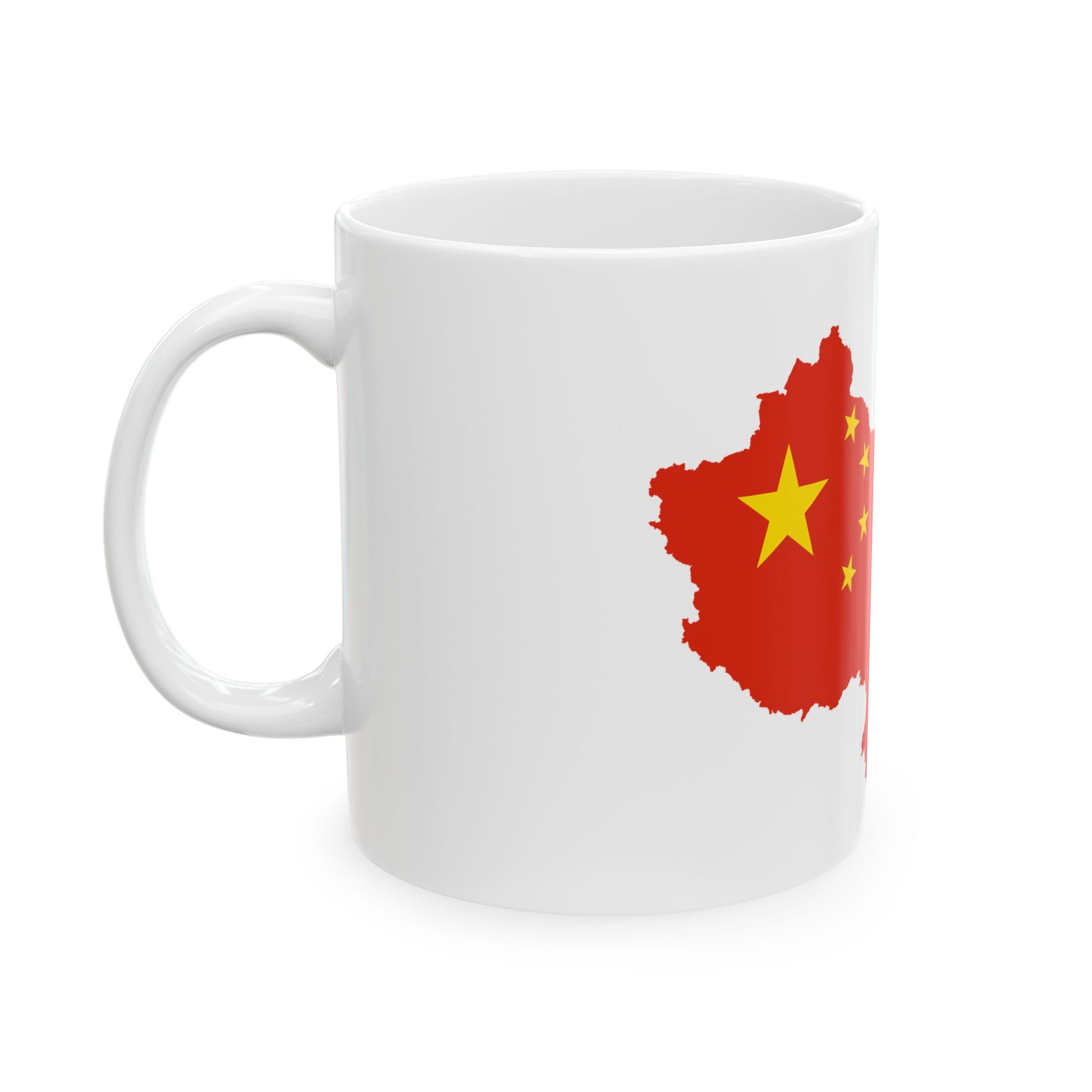 Flag-map of the Greater Peoples Republic of China (China) White Coffee Mug-Go Mug Yourself