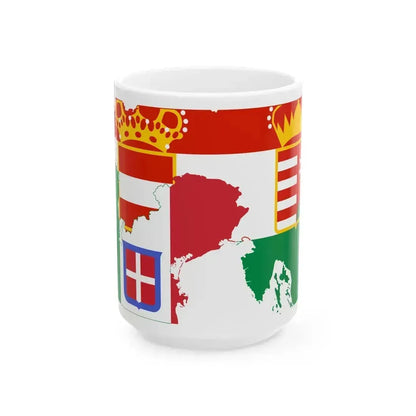 Flag map of the Italian Front (Italy) White Coffee Mug 15oz - Go Mug Yourself