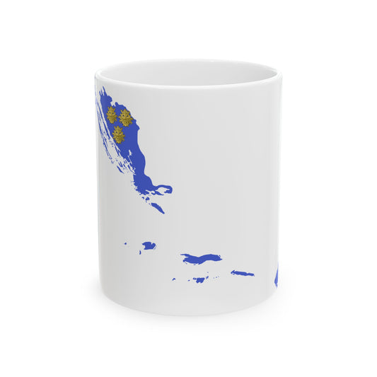 Flag map of the Italian governate of Dalmatia 1941-1943 (Croatia) White Coffee Mug-11oz-Go Mug Yourself