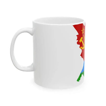 Flag map of the Karelo-Finnish SSR 1953-1956 (Russia) White Coffee Mug - Go Mug Yourself
